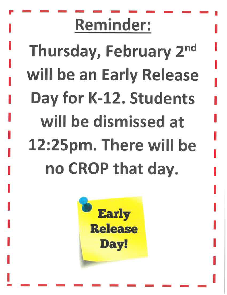 Feb 2 Early Dismissal 